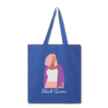 Load image into Gallery viewer, Black Queen Tote Bag - royal blue
