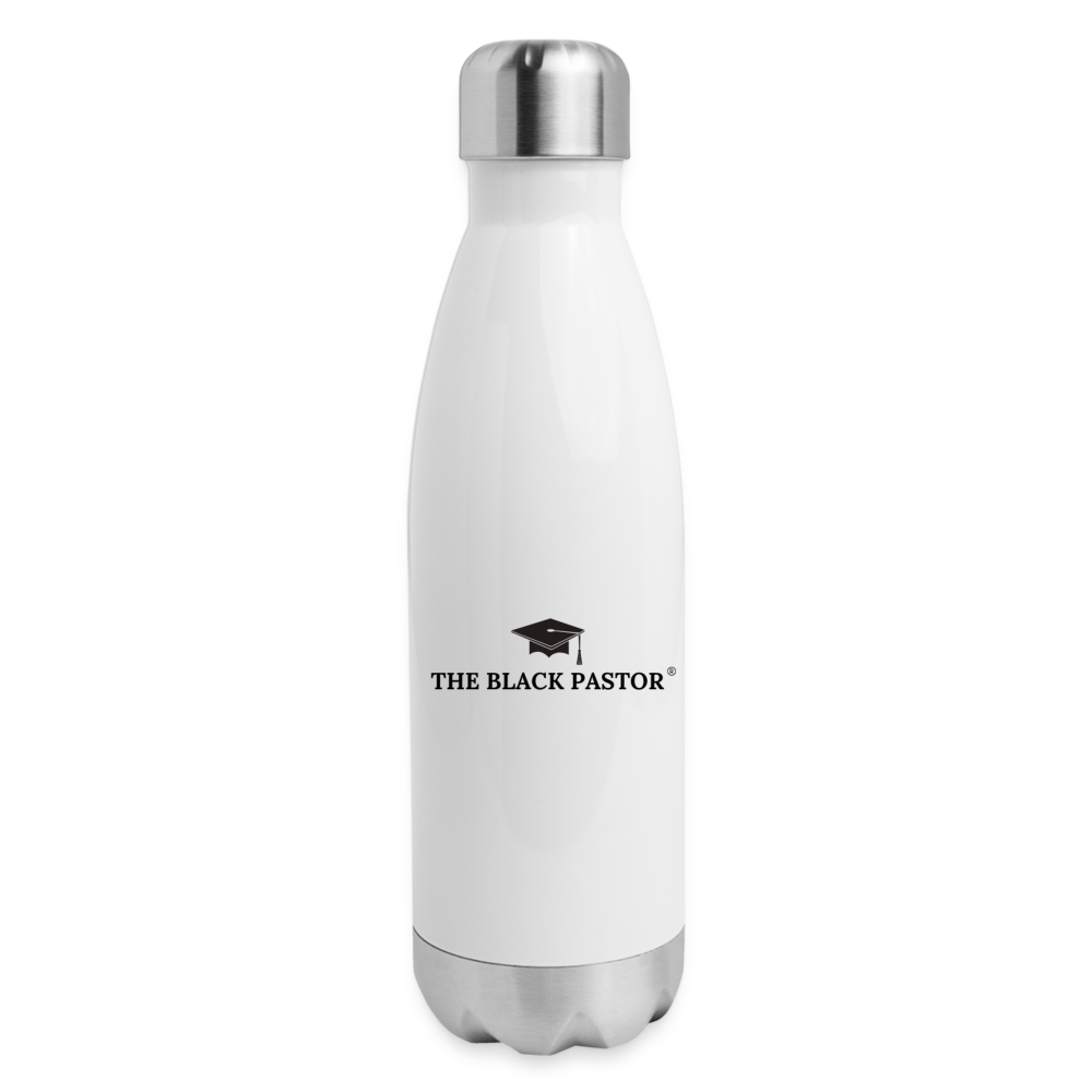 The Black Pastor Insulated Stainless Steel Water Bottle - white